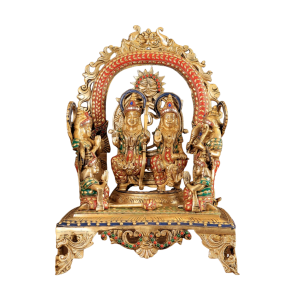 Brass Ram Darbar Stonework Complete Family 16 Inch - Temple Art | Jaipurio